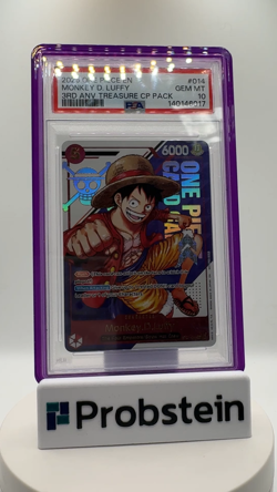 2025 One Piece EN 3rd Anniversary Treasure CP Pack #014 Monkey D. Luffy PSA 10 - Image 2