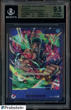 2022-23 One Piece Promos JPN OP01025 Roronoa Zoro Flagship Battle Winner BGS 9.5 - Image 1