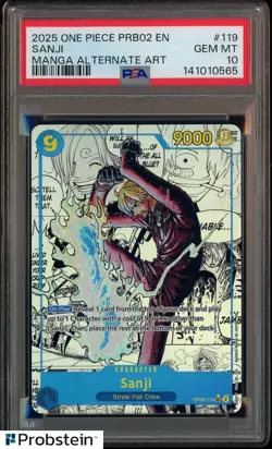 2025 One Piece PRB02 EN Manga Alternate Art #119 Sanji PSA 10 GEM MINT - Image 1