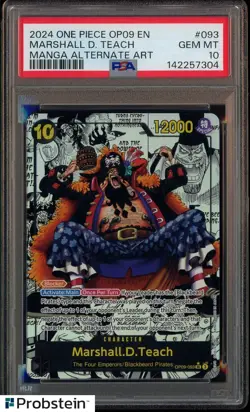 2024 One Piece OP09 En Manga Alternate Art #093 Marshall D. Teach PSA 10 - Image 1