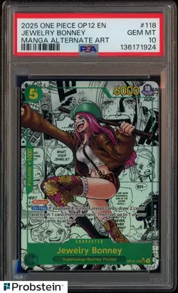 2025 One Piece OP-12 EN Manga Alternate Art #118 Jewelry Bonney PSA 10 GEM MINT - Image 1