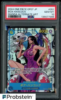 2024 One Piece OP07 JP Manga Alternate Art #051 Boa Hancock PSA 10 GEM MINT - Image 1