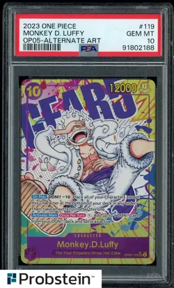 2023 One Piece OP05 Alternate Art #119 Monkey D. Luffy PSA 10 GEM MINT - Image 1