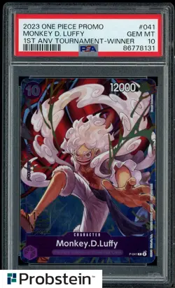 2023 One Piece Promo 1st Anniversary Tournament Winner Monkey D. Luffy PSA 10 - Image 1