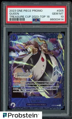 2023 One Piece Promo Treasure Cup 2023 Top 16 #005 Queen PSA 10 GEM MINT - Image 1