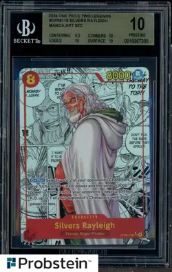2024 One Piece Two Legends Manga Alternate Art Silvers Rayleigh BGS 10 PRISTINE - Image 1