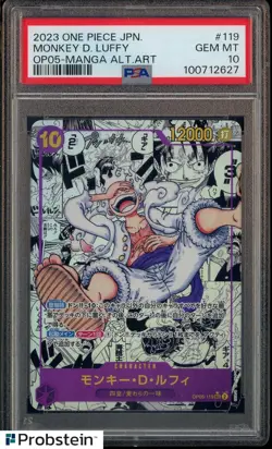 #2 2023 One Piece OP05 Japanese Manga Alternate Art #119 Monkey D. Luffy PSA 10 - Image 1