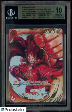 2023 One Piece Awakening/New Era ST01-012 Monkey D. Luffy Signed JPN BGS 10 - Image 1