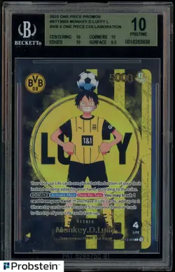 2025 ONE PIECE PROMOS BVB X ONE PIECE MATCH DAY 2025 #003 MONKEY D. LUFFY BGS 10 - Image 1