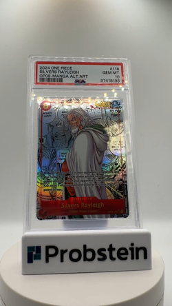 #2 2024 One Piece OP08 Manga Alternate Art #118 Silvers Rayleigh PSA 10 GEM MINT - Image 2