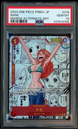 2024 One Piece PRB01 JP Manga Alternate Art #016 Nami PSA 10 GEM MINT - Image 1