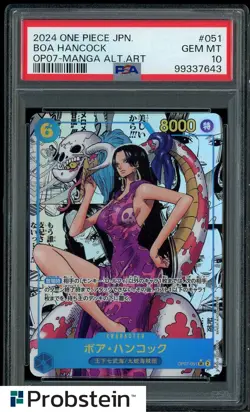 2024 One Piece Japanese OP07 Manga Alternate Art #051 Boa Hancock PSA 10 - Image 1