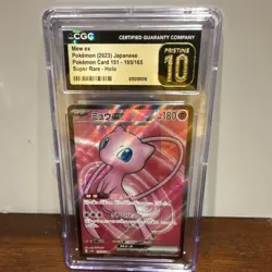Pokemon Mew ex 195/165 Sv2a Card 151 Super Rare Holo Japanese CGC Pristine 10 - Image 1