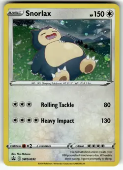 Snorlax SWSH032 SWSH: Sword & Shield Promo Cards LP Pokemon Card TCG - Image 1