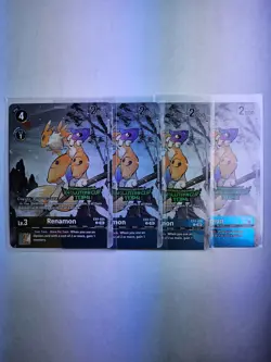 Renamon Digimon Card Game Evolution Cup Top 4 - EX4-024 - Promo - Playset X 4 - Image 3