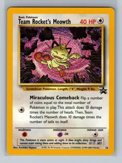 Pokemon Card - Team Rocket's Meowth #18 - Black Star Promo - Image 1