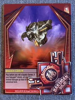 Bakugan Gundalian Invaders Quakix Gorem Red Ability Card Subterra - Image 2