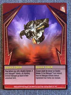 Bakugan Gundalian Invaders Quakix Gorem Red Ability Card Subterra - Image 3