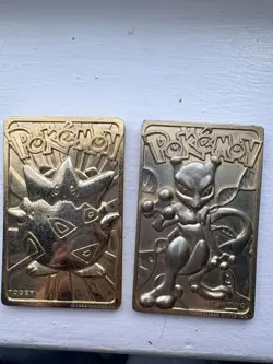 2 Pokemon 23K Gold Plated Togepi & Mewtwo Collectible Cards from Burger King - Image 1