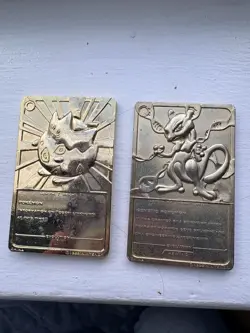 2 Pokemon 23K Gold Plated Togepi & Mewtwo Collectible Cards from Burger King - Image 2