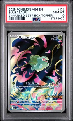 2025 POKEMON MEG EN-MEGA EVOLUTION ENHANCED BOOSTER BOX TOPPER BULBASAUR PSA 10 - Image 1