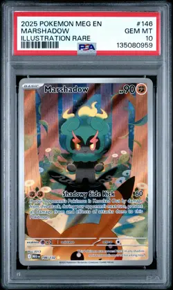 2025 POKEMON MEG EN-MEGA EVOLUTION ILLUSTRATION RARE #146 MARSHADOW PSA 10 - Image 1
