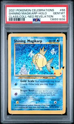 2021 POKEMON CELEBRATIONS CLASSIC COLLECTION #66 SHINING MAGIKARP-HOLO PSA 10 - Image 1