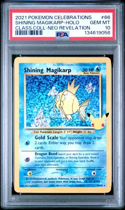 2021 POKEMON CELEBRATIONS CLASSIC COLLECTION #66 SHINING MAGIKARP-HOLO PSA 10 - Image 1