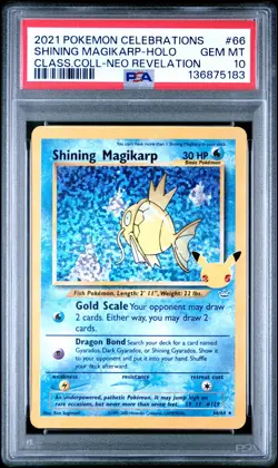 2021 POKEMON CELEBRATIONS CLASSIC COLLECTION #66 SHINING MAGIKARP-HOLO PSA 10 - Image 1