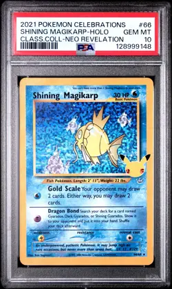 PSA 10 Shining Magikarp Holo 66 Celebrations Classic Collection 2021 Pokemon - Image 1