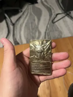 1999 Pikachu Pokemon 24K Gold Plated Trading card Limited Edition Burger King - Image 2