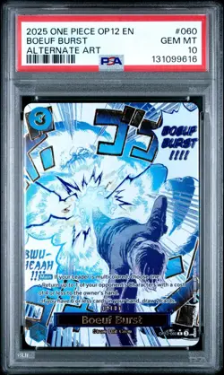 2025 ONE PIECE OP12-060 LEGACY OF THE MASTER BOEUF BURST EVENT ALT ART PSA 10 - Image 1