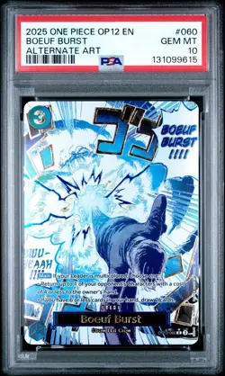 2025 ONE PIECE OP12-060 LEGACY OF THE MASTER BOEUF BURST EVENT ALT ART PSA 10 - Image 1