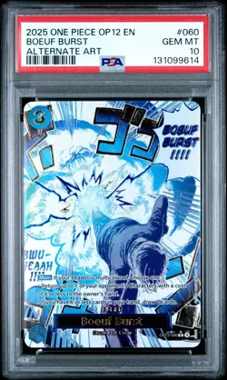 2025 ONE PIECE OP12-060 LEGACY OF THE MASTER BOEUF BURST EVENT ALT ART PSA 10 - Image 1