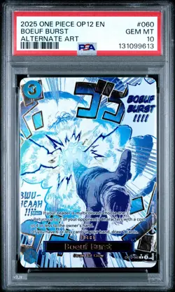 2025 ONE PIECE OP12-060 LEGACY OF THE MASTER BOEUF BURST EVENT ALT ART PSA 10 - Image 1