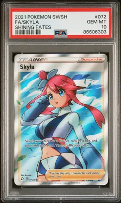 2021 POKEMON SWORD & SHIELD SHINING FATES #072 FULL ART/SKYLA PSA 10 - Image 1