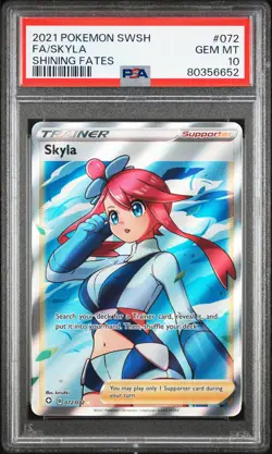 2021 POKEMON SWORD & SHIELD SHINING FATES #072 FULL ART/SKYLA PSA 10 - Image 1