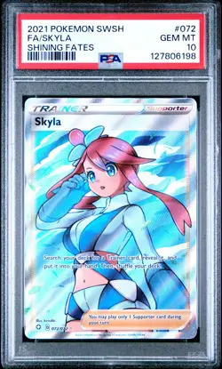 2021 POKEMON SWORD & SHIELD SHINING FATES #072 FULL ART/SKYLA PSA 10 - Image 1