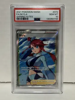 PSA 10 2021 Pokemon Shining Fates 072/072 Skyla Full Art - Image 1