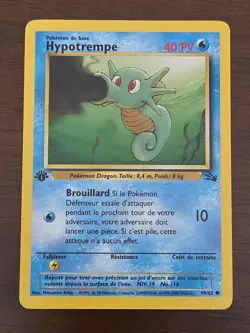 Hypotrempe 49/62 1st Edition Horsea French Fossil Vintage Pokemon Card TCG - Image 1