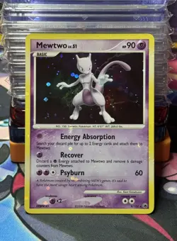 Holo Bleed 4 Swirls Pokemon TCG Mewtwo Holo Rare Card 9/100 Majestic Dawn - Image 3