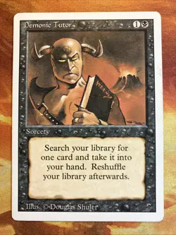 MTG Demonic Tutor Revised Edition Very Lightly Played Condition Black Vintage! - Image 1
