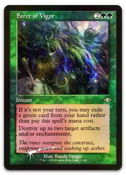 Force of Vigor (Retro Frame) (Foil Etched) #21 NM Modern Horizons MH1 Magic MTG - Image 1