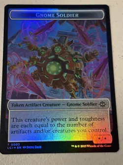 mtg foil token Gnome Soldier // Map, 0003/0017, Lost Caverns of Ixalan, unplayed - Image 1