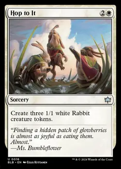 Hop to It 16 BLB Bloomburrow MTG Rabbit Uncommon White Sorcery Kyttanen NM - Image 1