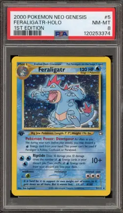 Pokemon Feraligatr Neo Genesis 1st Edition Holo Rare #5 PSA 8 - Image 1