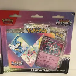 (Set of 3) Pokemon TCG Prismatic Evolutions Tech Sticker Collection Sylveon - Image 4