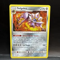 Solgaleo 142/236 Holo Rare Pokemon 2019 Cosmic Eclipse - LP - Image 1