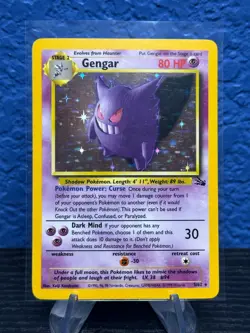 Pokemon TCG Gengar 5/62 Fossil Holo Rare Unlimited English 1999 - LP - Image 1