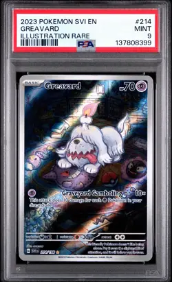 2023 Pokemon Scarlet & Violet Greavard Illustration Rare #214/198 PSA 9 - Image 1